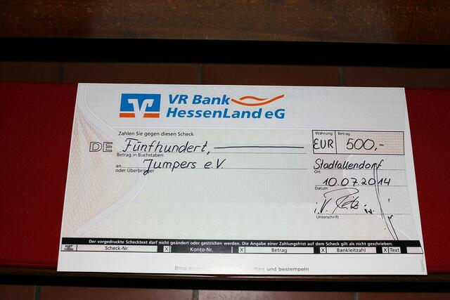 Spende für Jumpers (16.7.2014)
