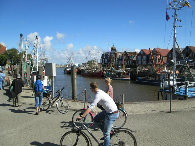 Blick zur Ostseite des Hafens in Neuharlingersiel.