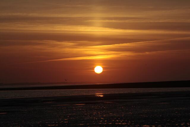 Sonnenuntergang auf der Nordseeinsel Wangerooge im September