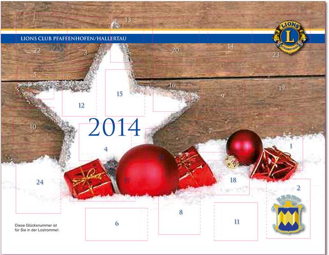 Das Titelmotiv der Adventskalender-Aktion 2014 des Lions-Club Pfaffenhofen/Hallertau.
