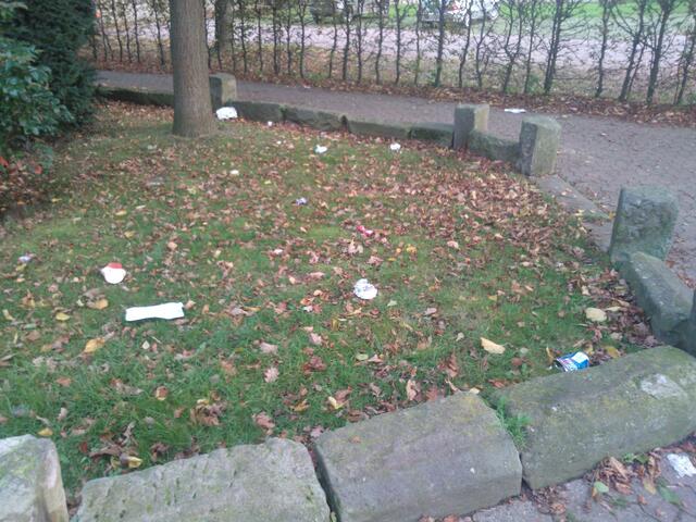 Gronau:Müll 23.10.14 Maschstr./Denkmal.