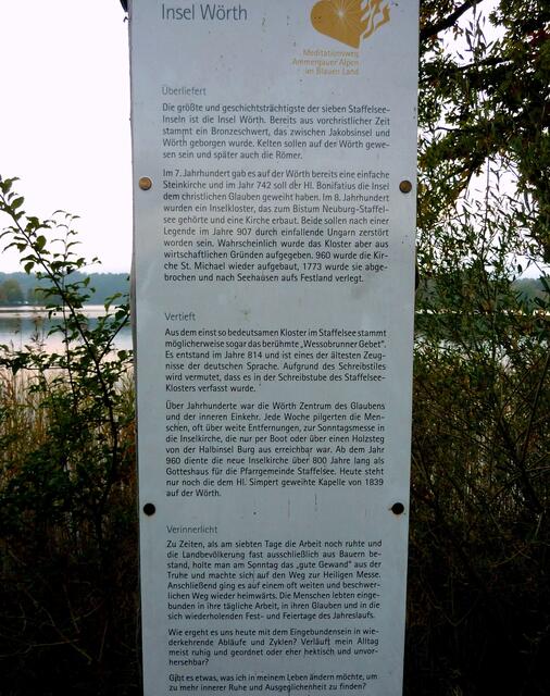 Infotafel: Alles über die Insel Wörth