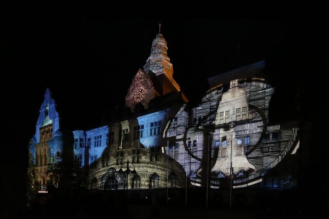 Die 3D Lichtershow am Rathaus war faszinierend.