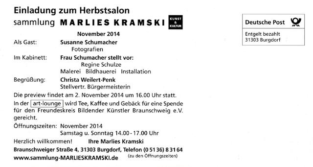 Einladungskarte zum Herbstsalon | Foto: Marlies Kramski