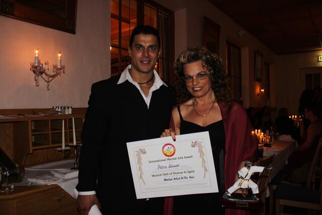 Petra mit Actionstar Silyio Cimex