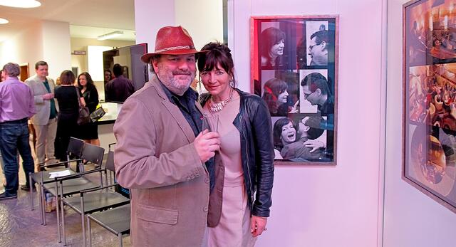 Vernissage von Leszek Franz Owca (links im Bild) im Rathaus.
