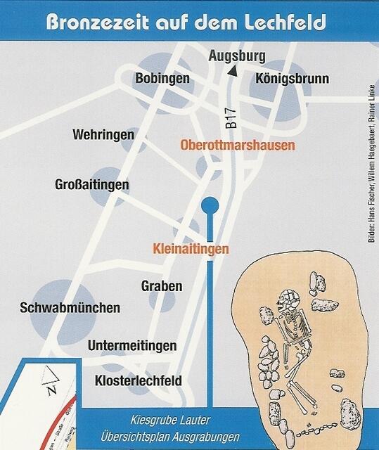 Infoprospekt Grabungen Kleinaitingen/Umgebung | Foto: Kartenausschnitt Prospekt Grabungen Kiesabbau LAUTER