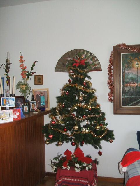 Weihnachtsbaum und Blüten