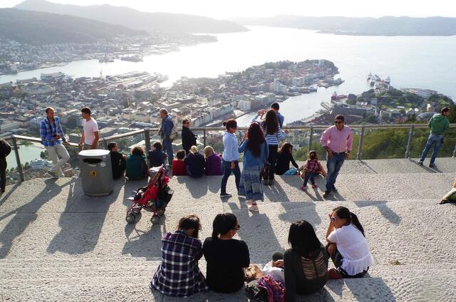 Vom Floyen hat man einen guten Blick auf Bergen...