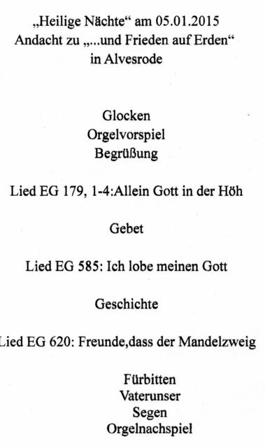 Programm in Alvesrode