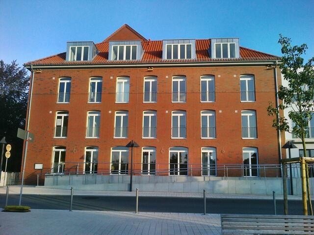 nur die Fassade blieb von der ehemaligen Mühle erhalten