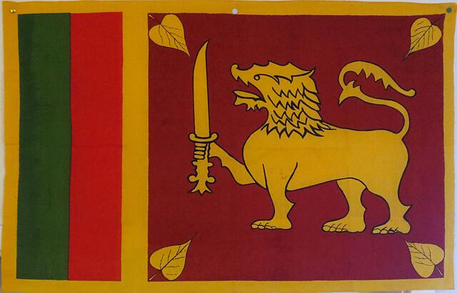 Die Nationalflagge Sri Lankas.