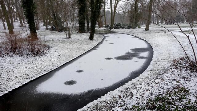 Einige der Kanäle sind von einer hauchdünnen Eisschicht überzogen. Foto: Helmut Kuzina