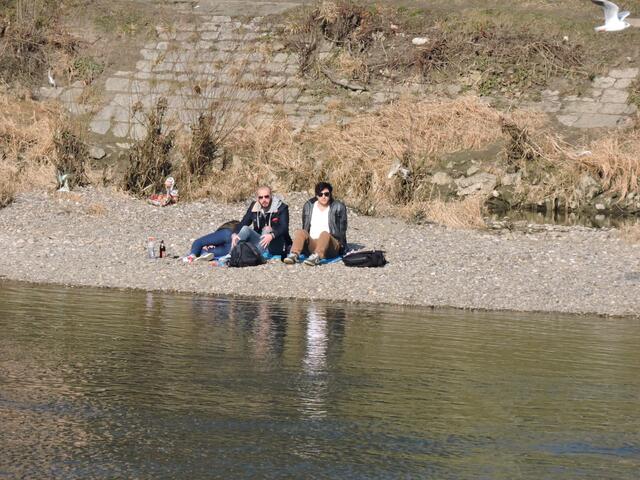 Sonnen an der Donau,trotz Minusgraden !