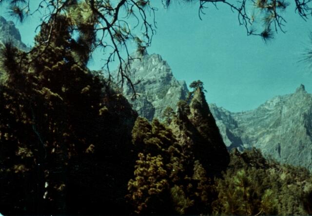 Bizarre Felsen im Krater Caldera de Taburiente