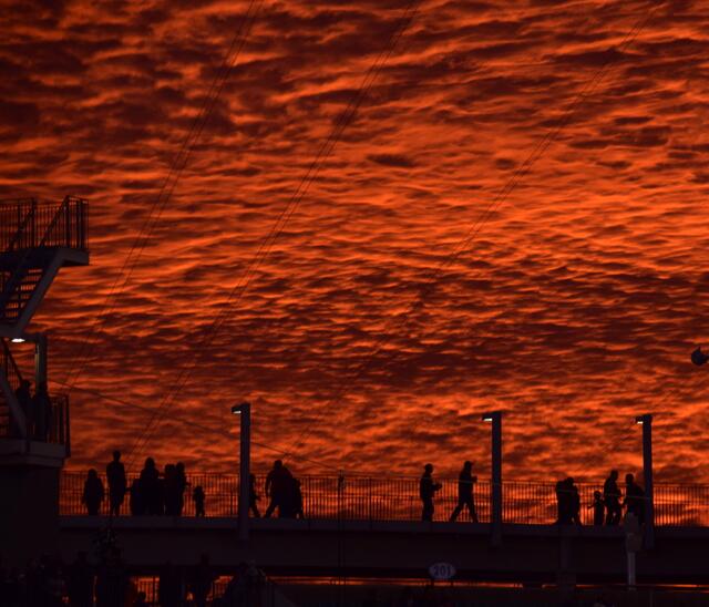am 21.Februar 2015 über dem Stadion von Jacksonville, Florida aufgenommen