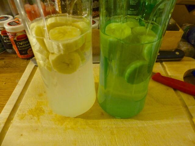 Zitronensaft und Banane dazu