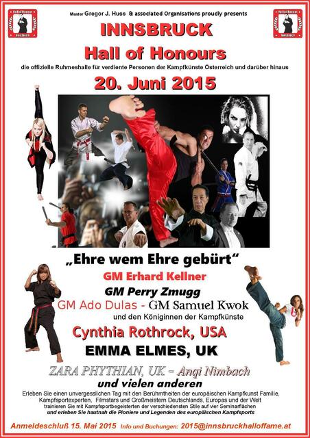 sei mit dabei im Juni 2015, Info unter 2015@innsbruckhalloffame.at