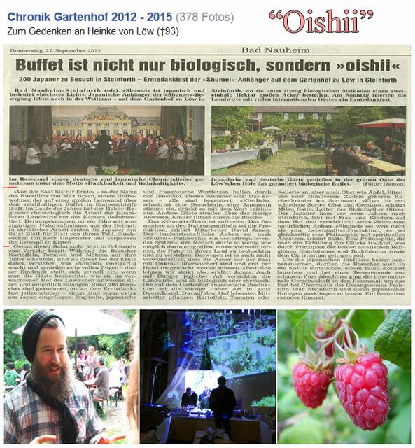 »Von der Saat bis zur Ernte« – ein Film über den Gartenhof und ein Film über die Shumei´s ...