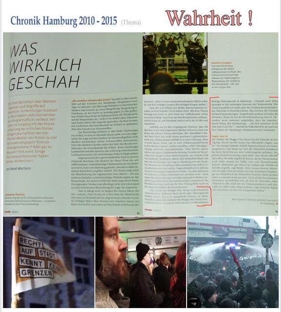 Auch das eine Geschichte aus der Rubrik "Unglaublich!" - so fand ich heraus, dass die Hamburger Behörden nicht wirklich ehrlich damit umgingen, was am 21. Dezember 2013 in Hamburg geschah. --> https://www.facebook.com/notes/max-bryan/polizeigewalt-in-hamburg-chronik-einer-krise/724825240868727