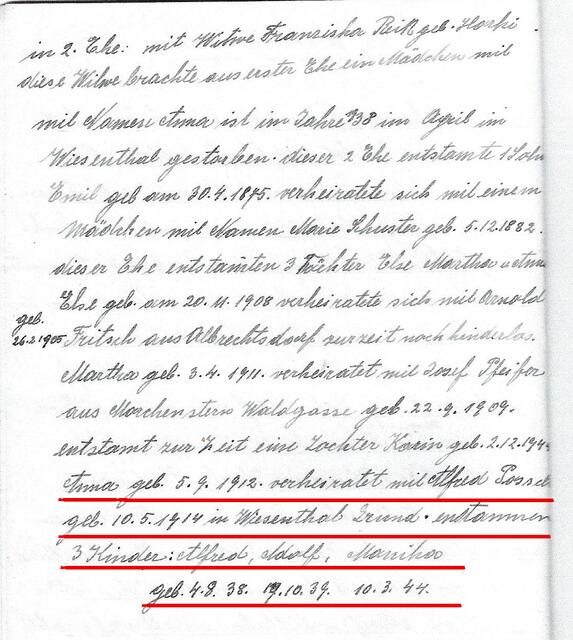 Auszug aus "Unsere Ahnen der Familie Schuster"