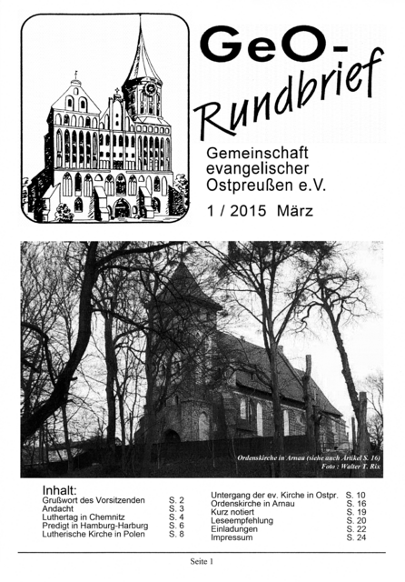 GeO-Rundbrief der Gemeinschaft evangelischer Ostpreußen | Foto: www.gemeinschaft-ev-ostpreussen.de