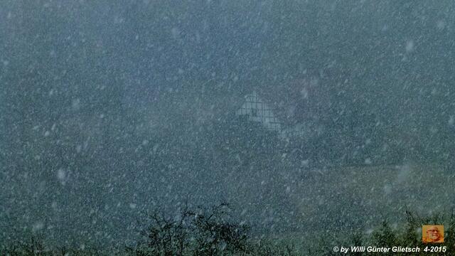 Hier sieht man das Forsthaus besser, aber den Schnee auch.