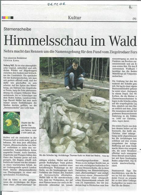 Presseartikel zur Himmelsscheibe !