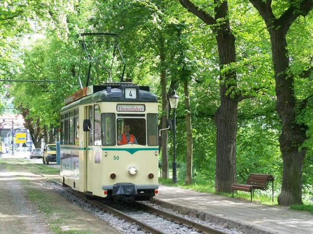 Probefahrt mit dem Wagen 50 auf der übergebenen Strecke