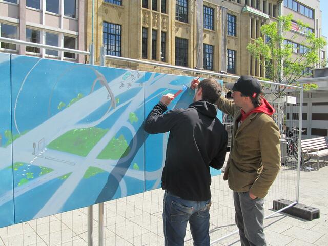 Wünsche die die Besucher für das Thema Stadt und Verkehr hatten wurden hier bildlich umgesetzt