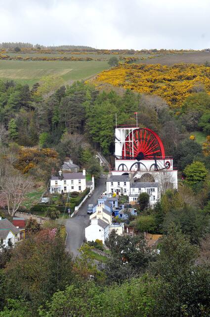 Blick zum Laxey Wheel.