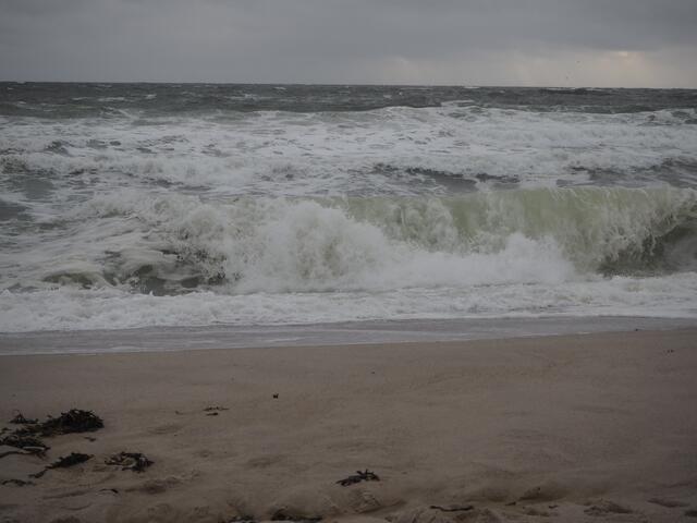 Wellen am Strand in Westerland