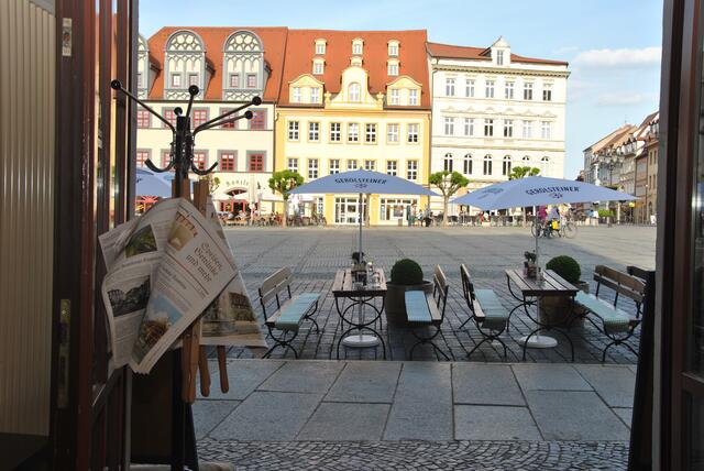 Blick auf den Naumburger Marktplatz.