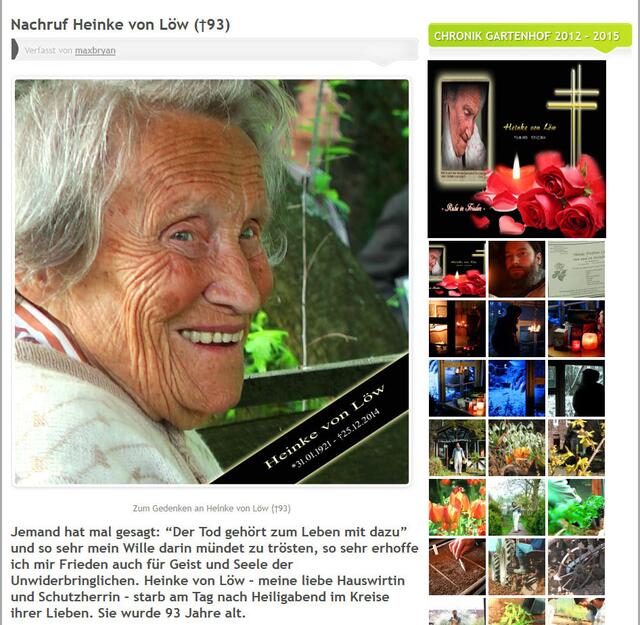 700 Fotos und 60 Collagen hat Max Bryan im Gedenken an seine im Dezember verstorbene Hauswirtin veröffentlicht. Ein ergreifendes Stück Zeitgeschichte in Wort und Bild. | Foto: Facebook Max Bryan
