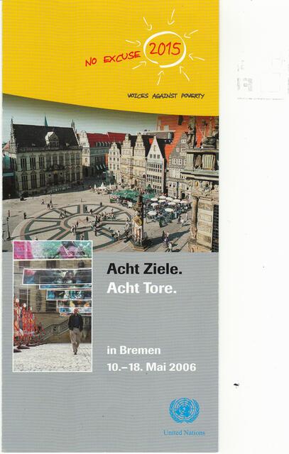 Blick auf den Bremer Marktplatz und die "Allee der UN-Ziele" (aus: Faltblatt zur Bremer Aktion unter dem Motto "No excuse - 2015") | Foto: www.millenniumsziele-bremen.de
