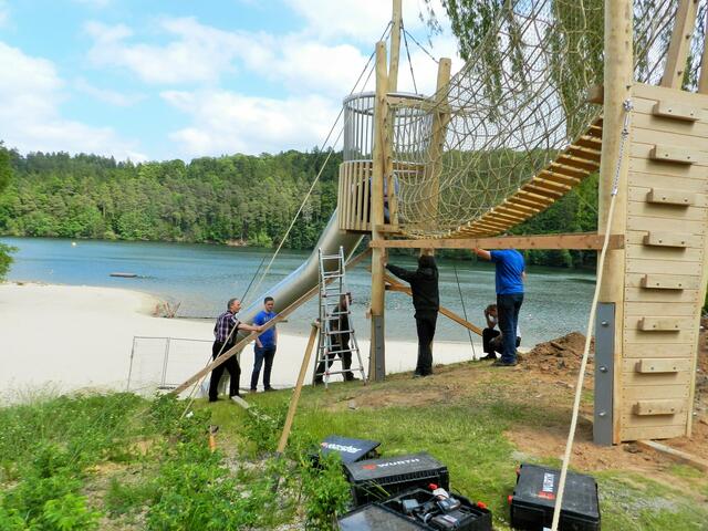 Die Rutsche am Strandbad.