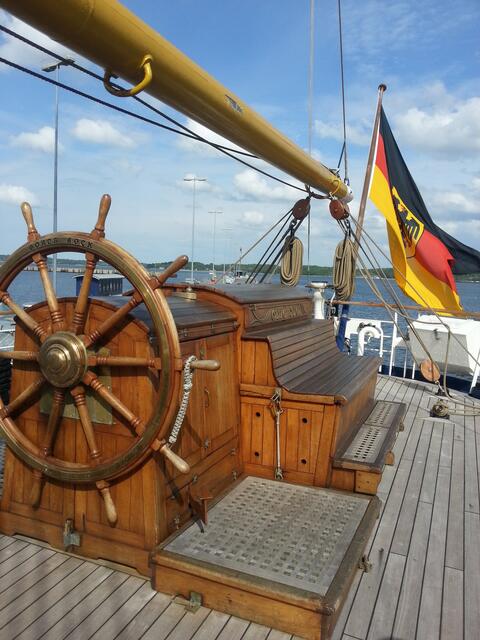 Das Ersatzruder am Schiffsheck