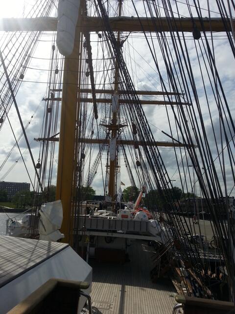 Blick vom Offiziersdeck ....