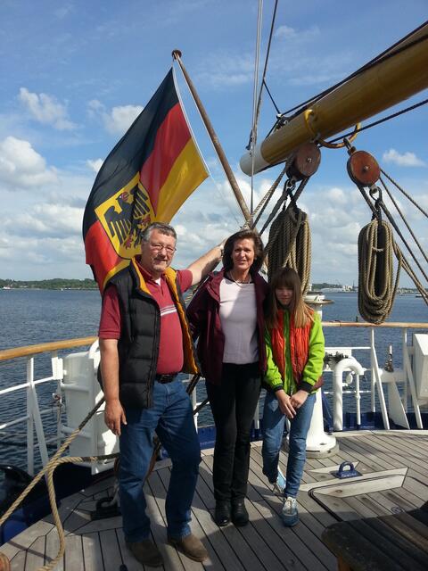 Familienphoto am Schiffsheck