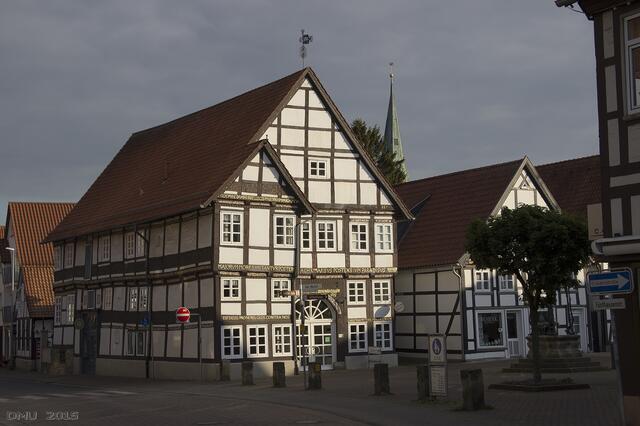 Das älteste Haus in Springe, das Peterssche Haus, im Stil der Weserrenaissance erbaut im Jahr 1619.