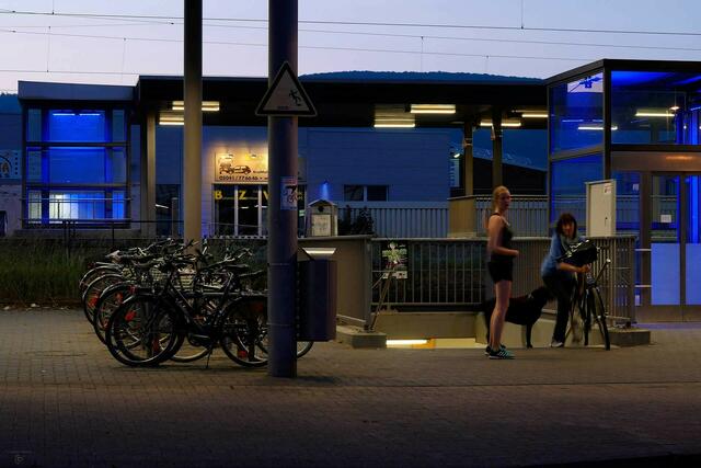 Blaue Stunde am Springer S-Bahnhof.