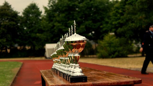 Die aufgebauten Pokale