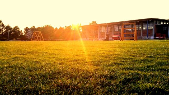 Bild am Tag davor: Fertig Aufgebaut und der Platz strahlt