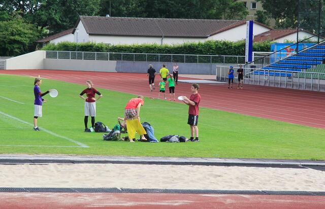 Traingsgruppe der Frisbee Ultimate - Spieler