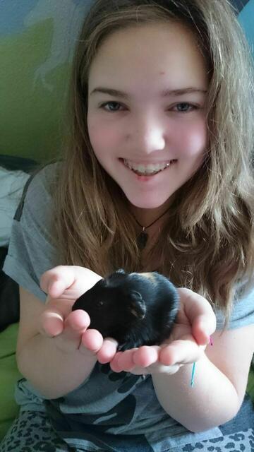 Janine mit Manni am Morgen nach seiner Geburt