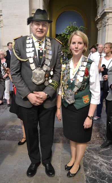 Landeskönig Andreas Alps (Celle) und Landeskönigin Christina Wiebe (BSG Bilm)