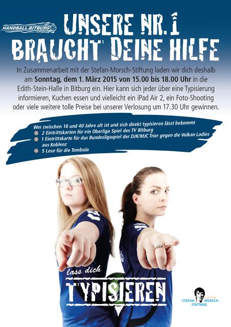 Im Frühjahr 2015 rief die Damen-Handballmannschaft zur Typisierung für ihre „Nummer 1“ Julia auf