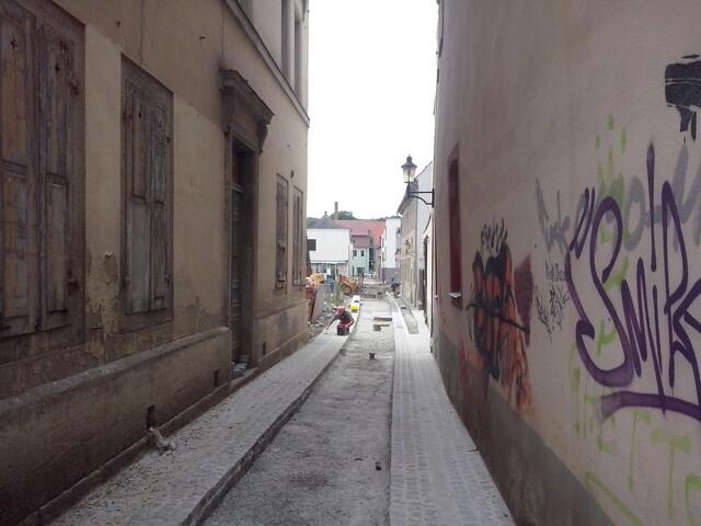Blick von der Jakobsstraße in die Gasse