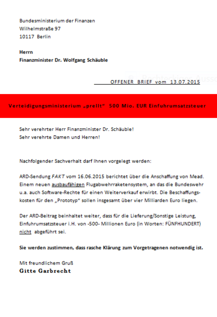 OFFENER Brief vom 13.07.2015