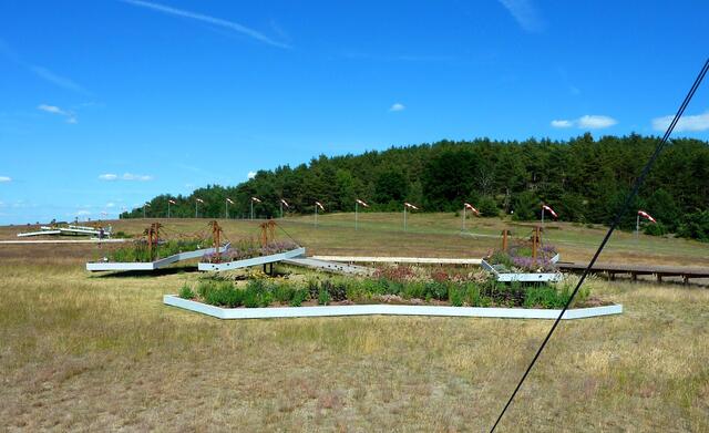 Blumenrabatten in Form von "Steppengleitern!